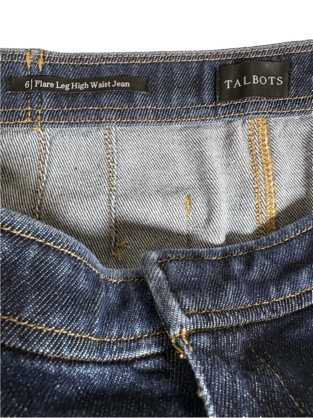 Talbots Flare Leg High Waist Jeans Gianna Wash Womens Size 6 Jewel Accent